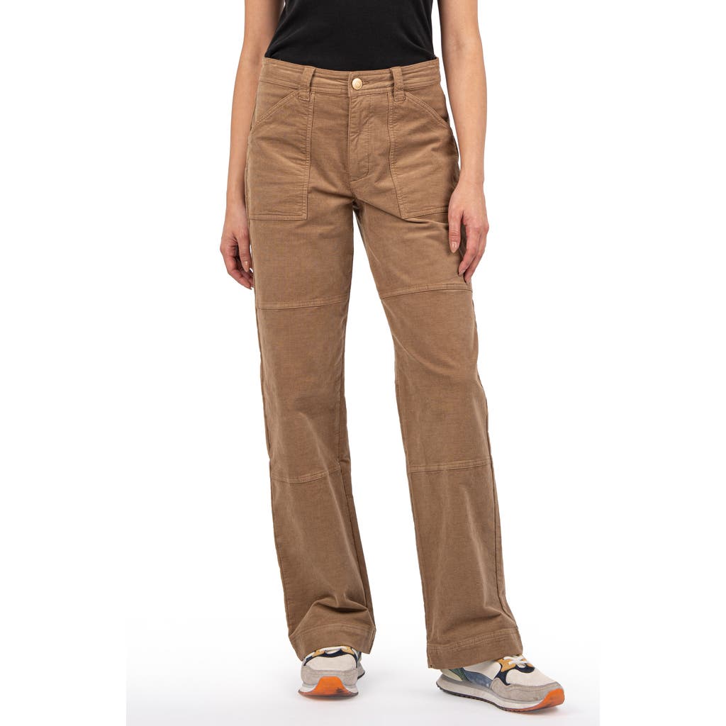 Shop Kut From The Kloth Sienna High Waist Wide Leg Utility Pants In Khaki