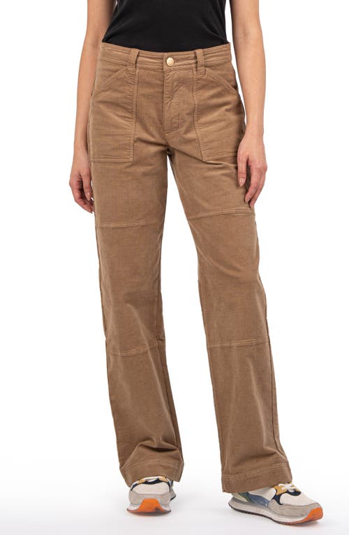 KUT from the Kloth Sienna High Waist Wide Leg Utility Pants in Khaki 