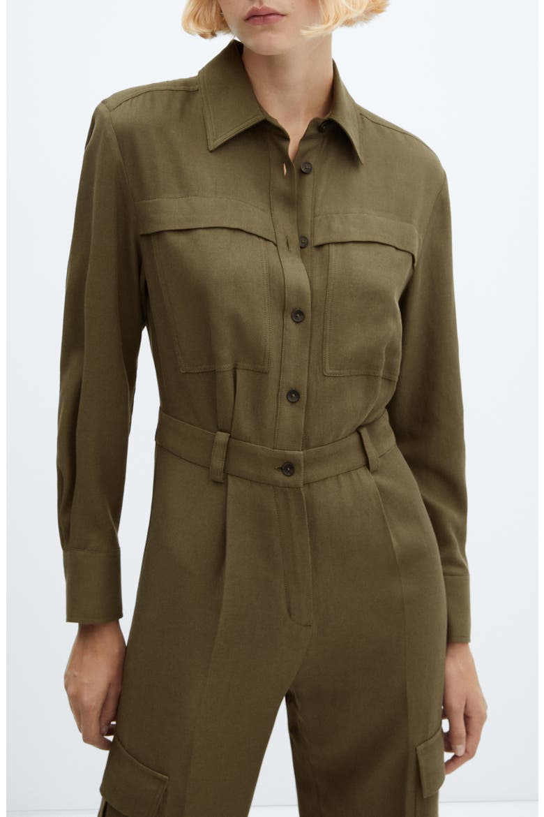 Long Sleeve Utility Jumpsuit, Alternate, color, KHAKI GREEN