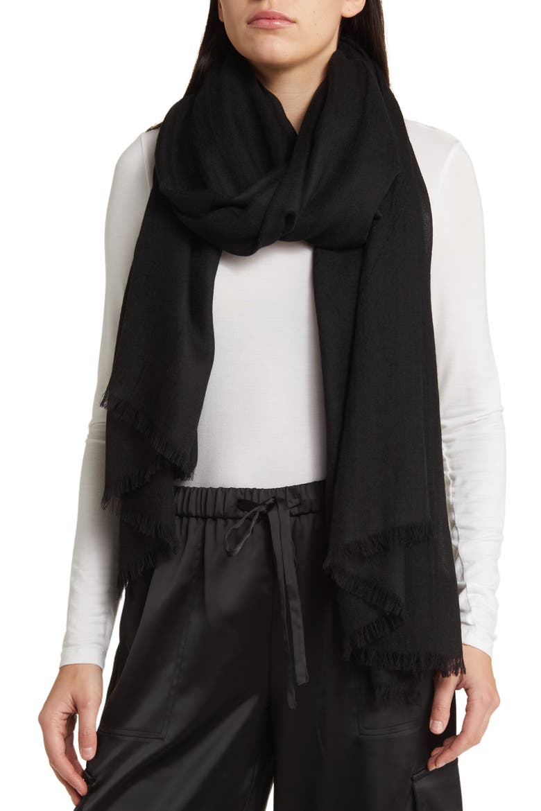 Lightweight Cashmere Scarf, Main, color, 001BLK