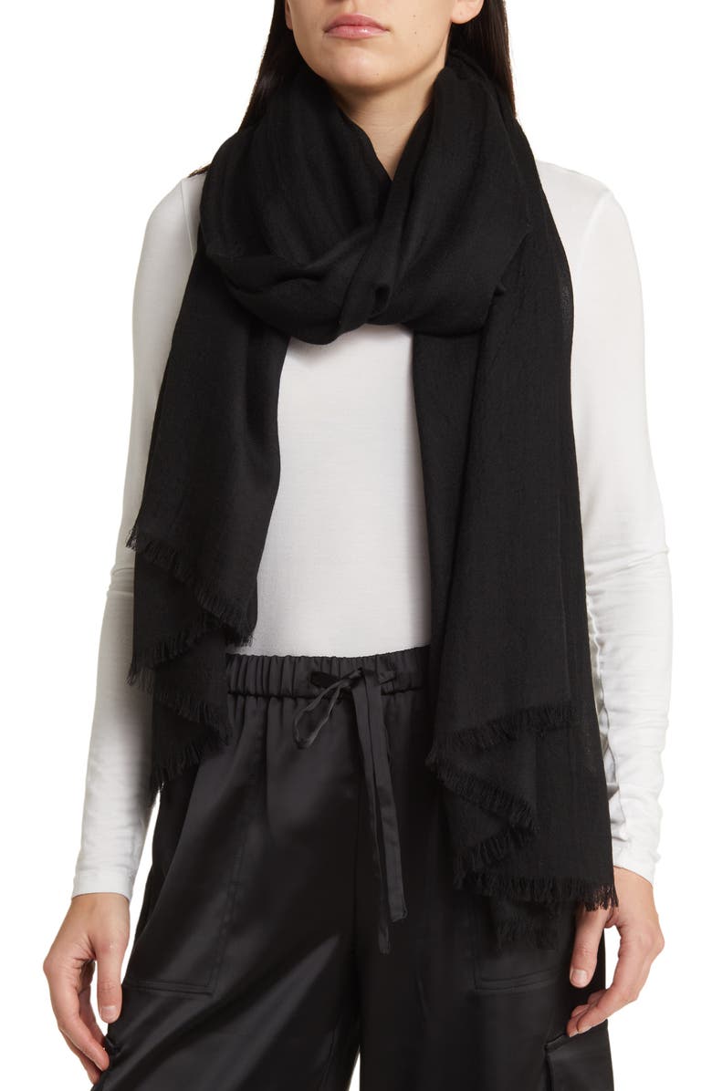 Vince Lightweight Cashmere Scarf, Main, color, 001Blk