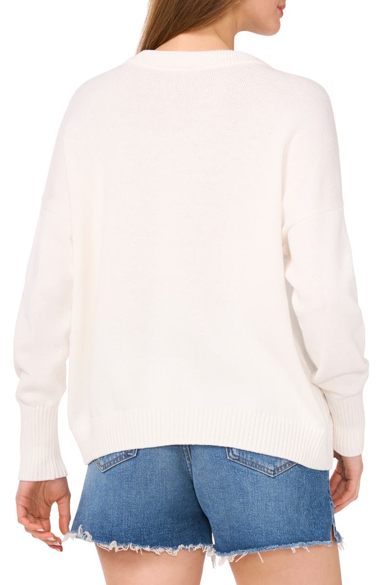 Vince Camuto Flag Graphic Sweater, Alternate, color, Antique White