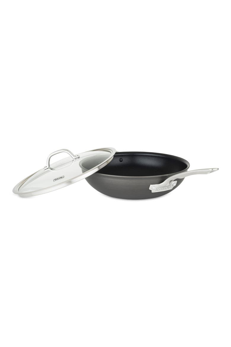 Hard Anodized Nonstick 12-Inch Chef Pan with Lid, Alternate, color, DARK GREY