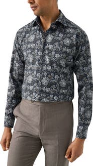 Eton Slim Fit Floral Cotton Dress Shirt