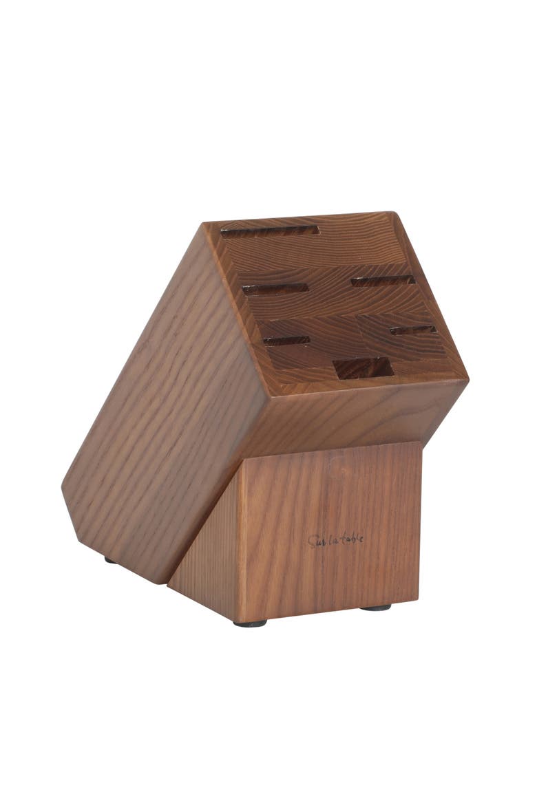 High-Carbon German Steel Full Tang Forged Knife Block Set with Ashwood Block, Alternate, color, Juniper Green