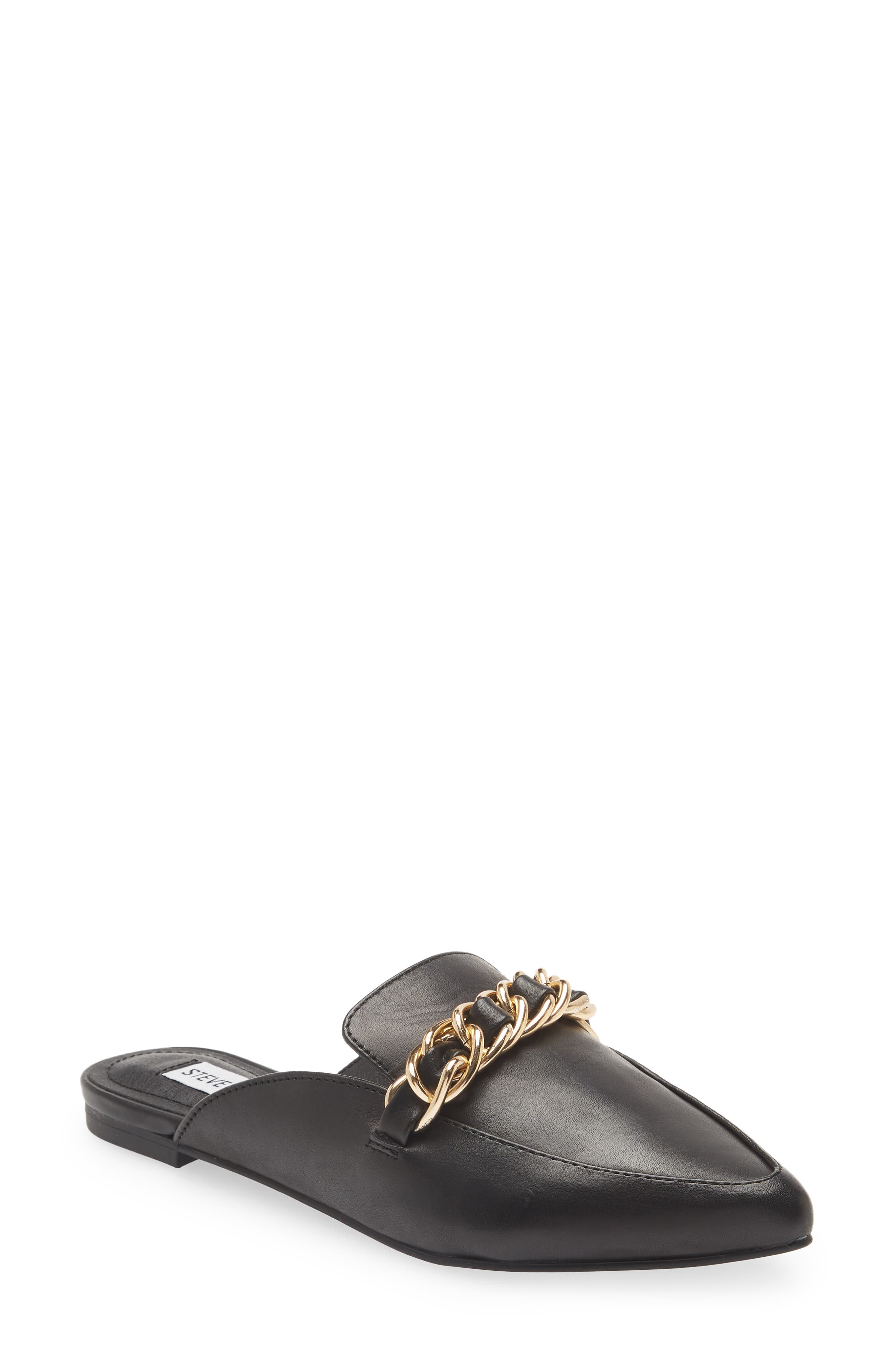 Faine Mule, Main, color, BLACK LEAT