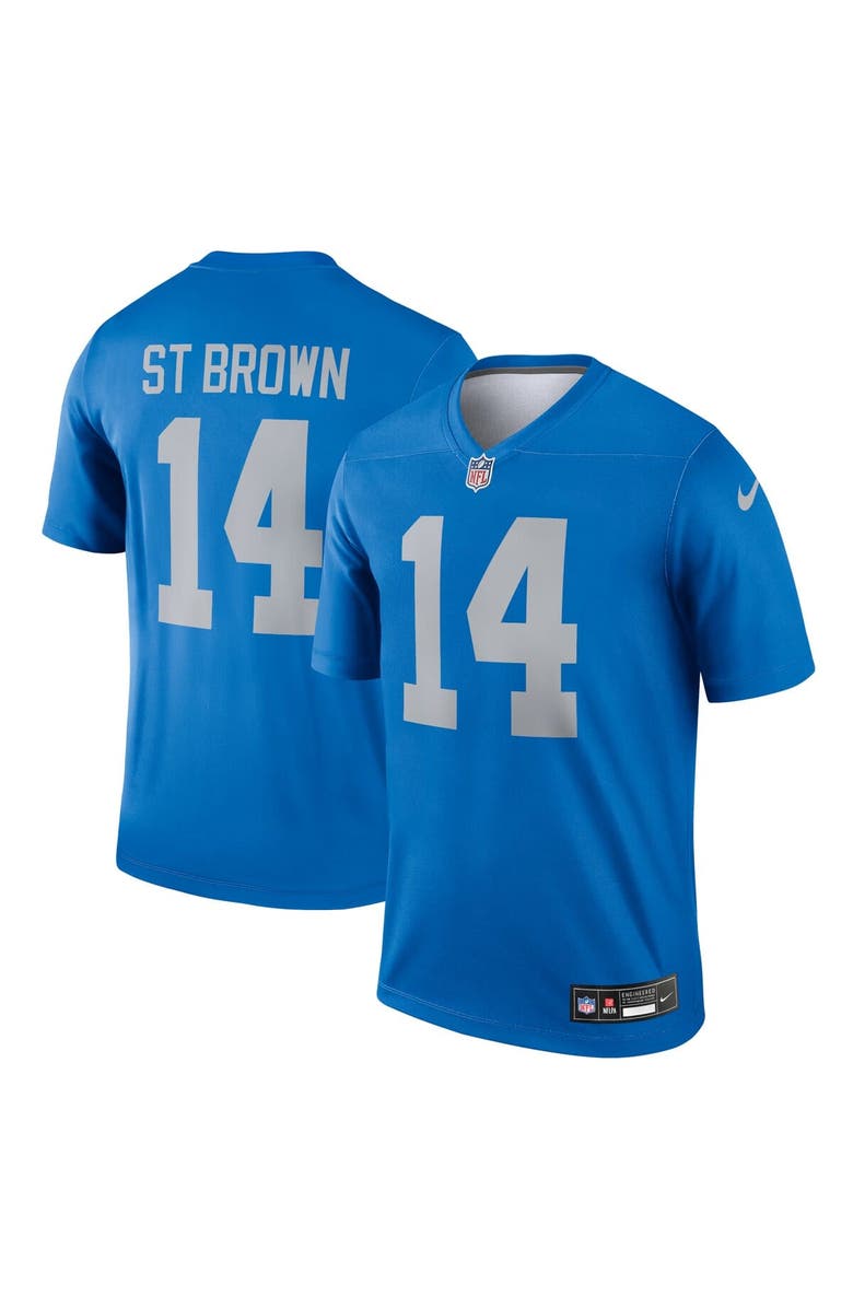 Nike Men's Nike Amon-Ra St. Brown Blue Detroit Lions Alternate Legend Player Performance Top, Main, color, Blue