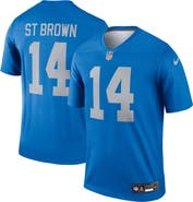 Nike Men's Nike Amon-Ra St. Brown Blue Detroit Lions Alternate Legend Player Performance Top