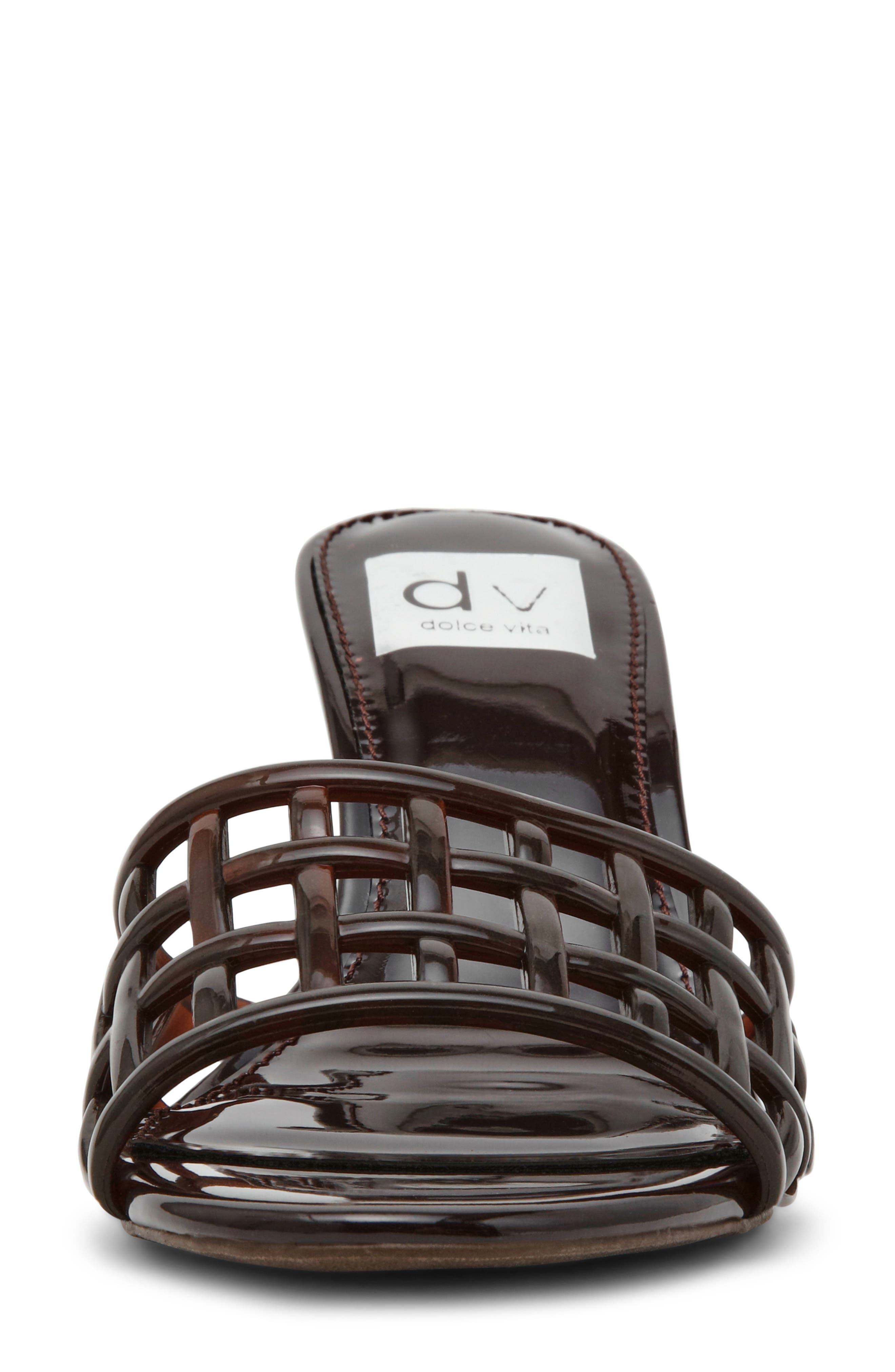 Cristoff Caged Slide Sandal, Alternate, color, BROWN
