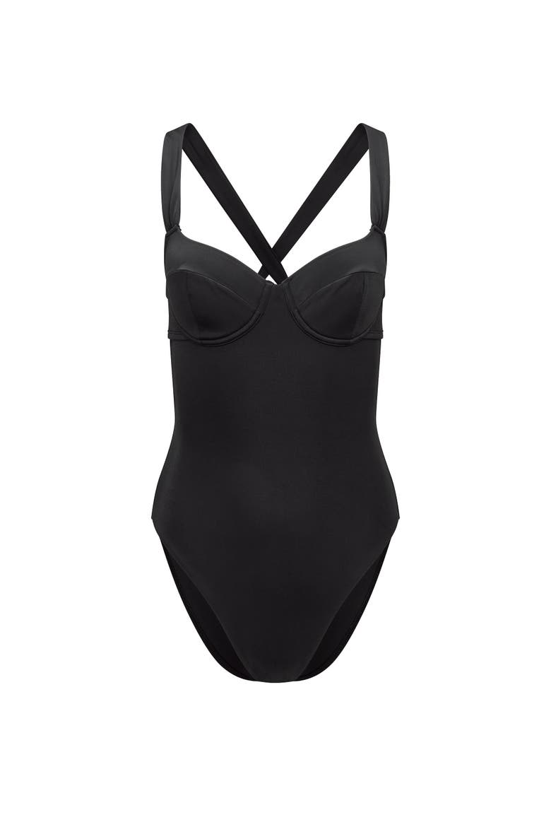 Cariba Swimwear One Piece Swimsuit, Alternate, color, Black