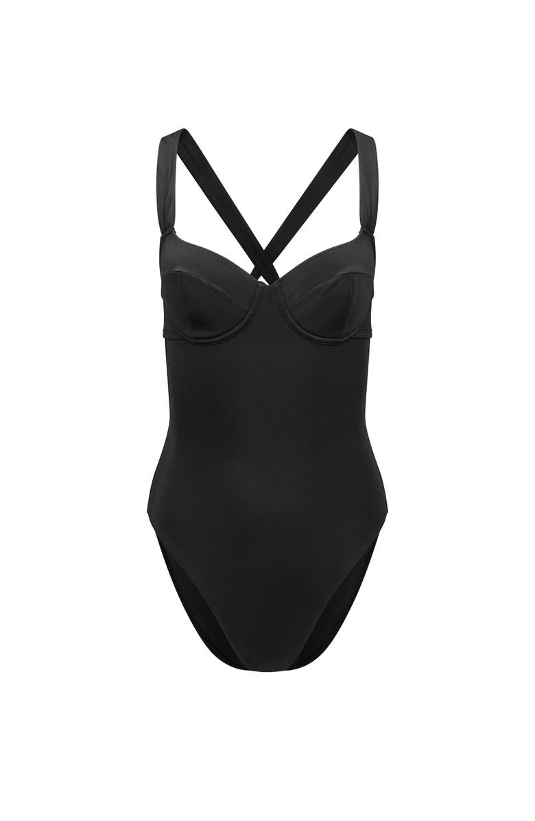 Adore Me Cariba Swimwear One Piece Swimsuit, Alternate, color, Black