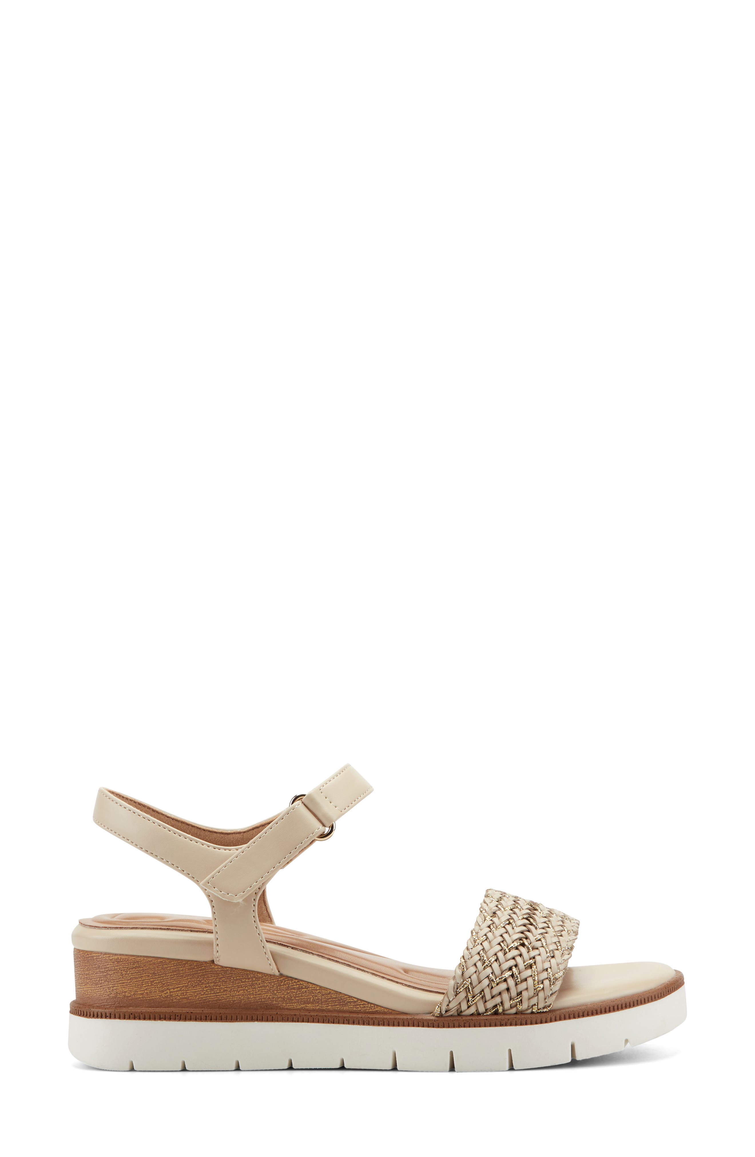 Edythe Wedge Sandal, Alternate, color, IVORY