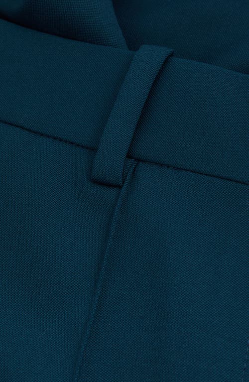 Reiss Teal Wide Leg Wool Blend Suit Trousers In Teal