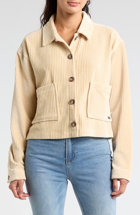 No Trouble Corduroy Button-Up Top