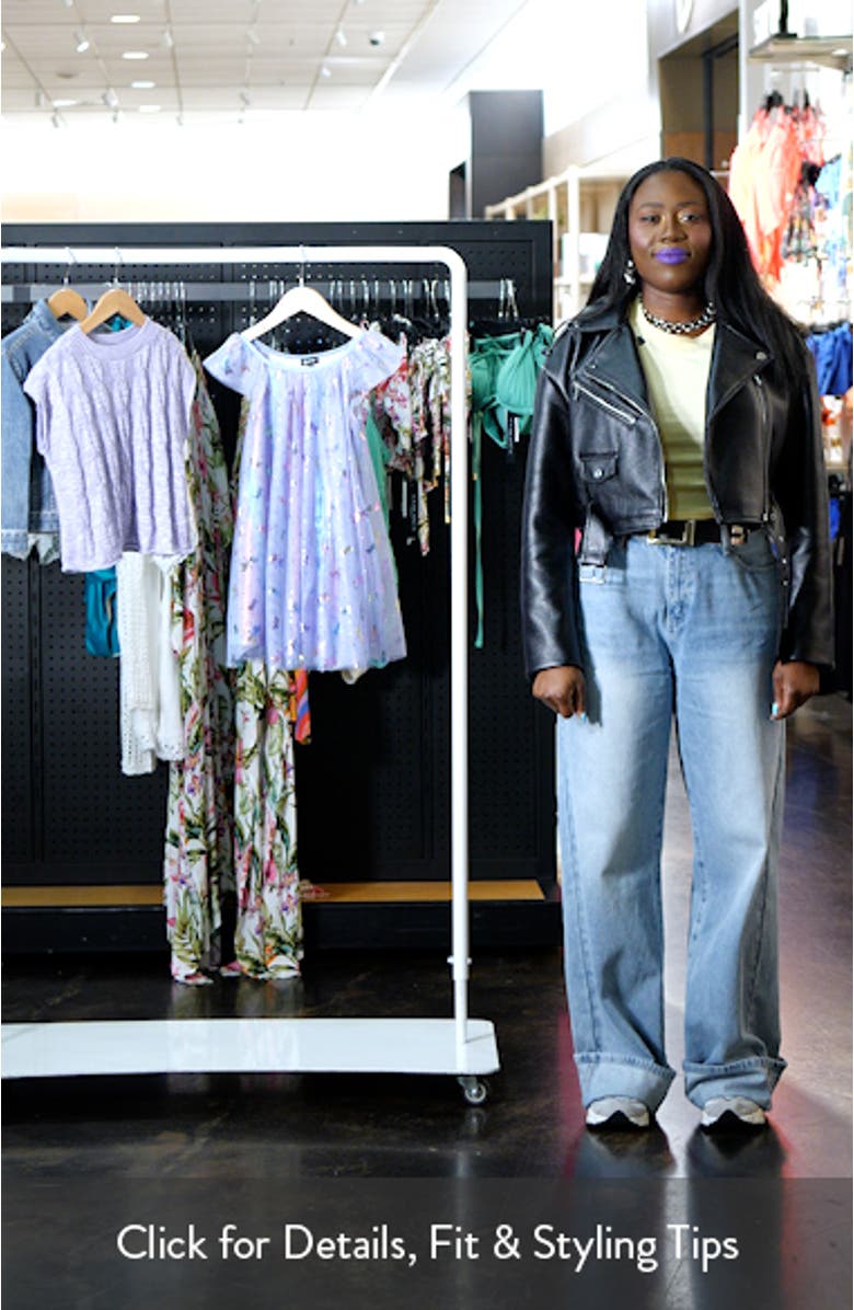 Kids' Dragonfly Foil Flutter Sleeve Tulle Party Dress, sales video thumbnail