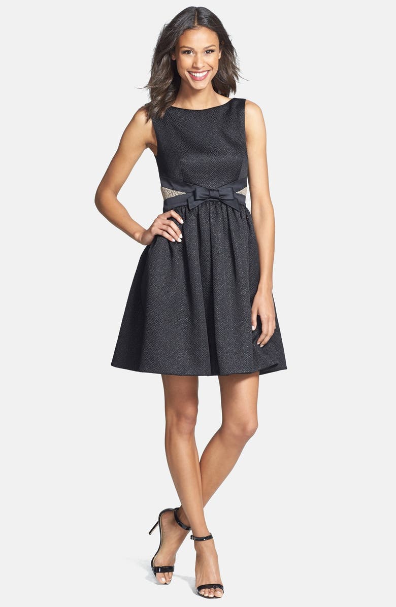 ERIN erin fetherston Bow Detail Jacquard Fit & Flare Dress, Alternate, color, 