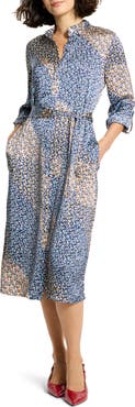 NIC+ZOE Blair Monogram Long Sleeve Shirtdress