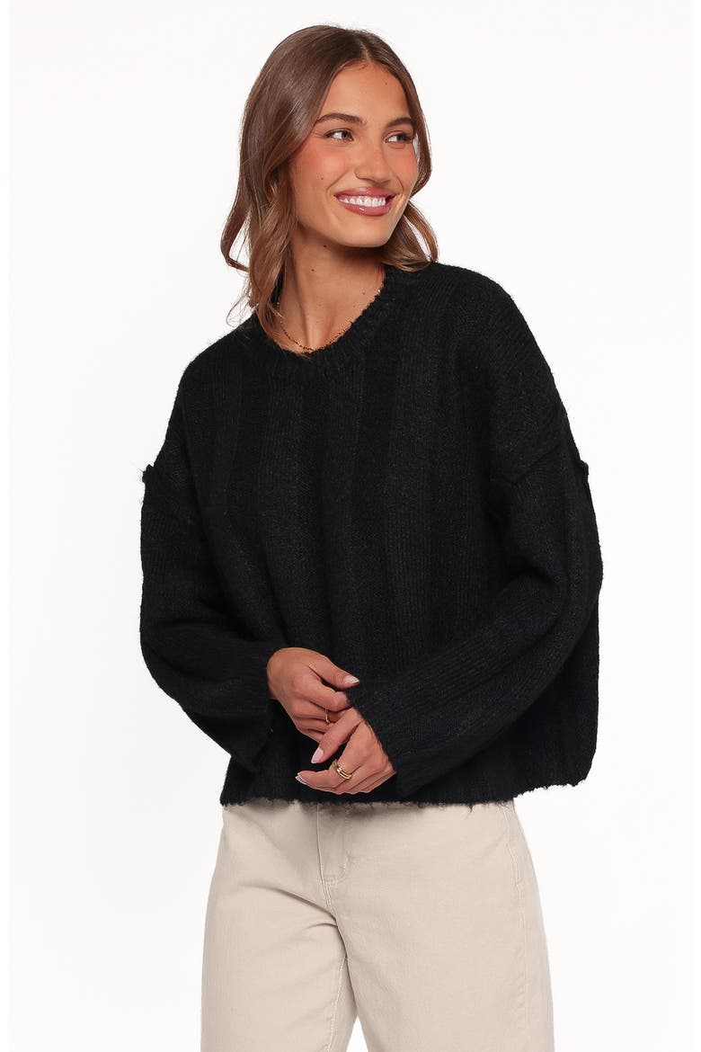 Mayven Boxy Wide Rib Sweater, Alternate, color, BLACK