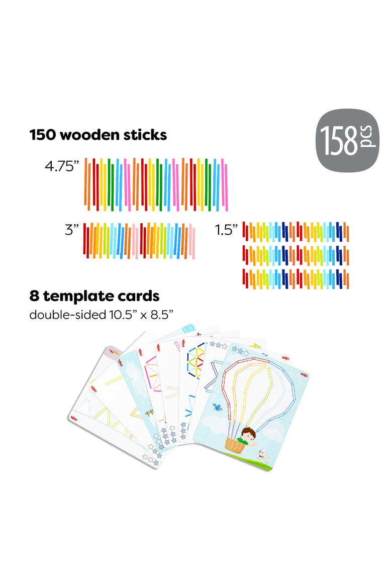 Stabix Wooden Arranging and Matching Game Montessori Toy, Alternate, color, Multi