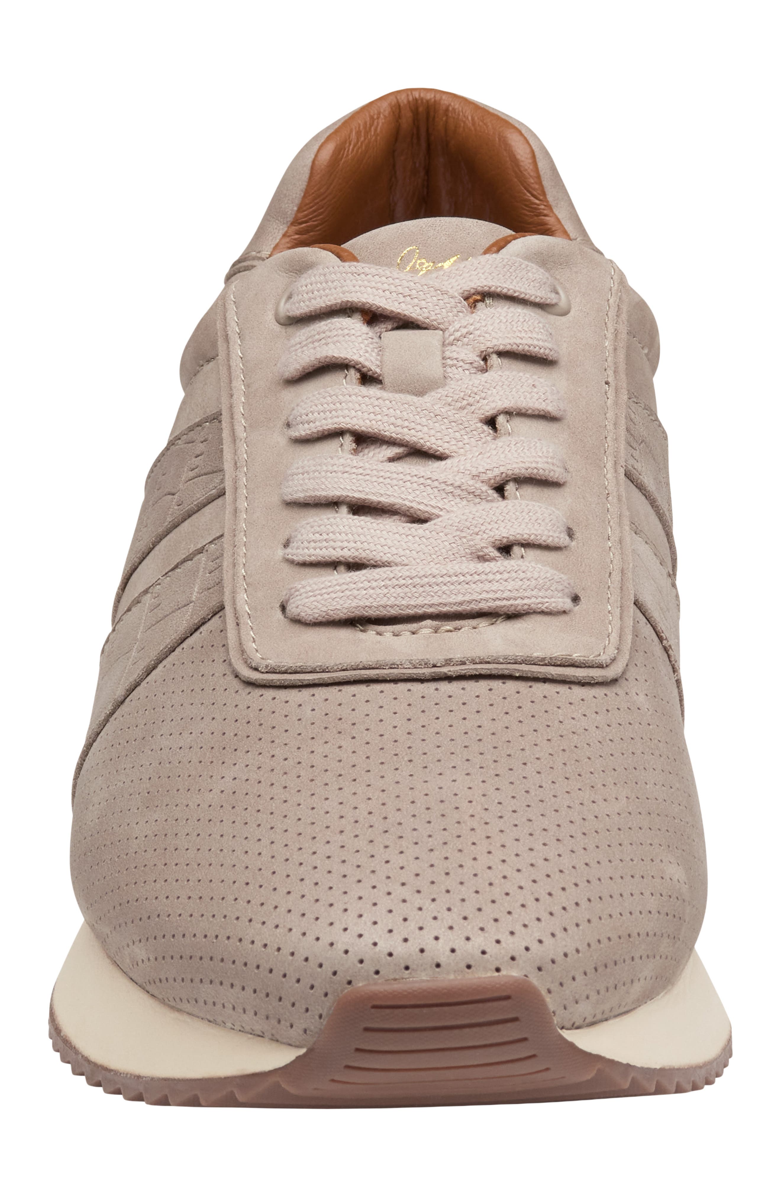 Johnston & Murphy Morgan Sneaker, Alternate, color, Beige Nubuck/ Croc Embossed