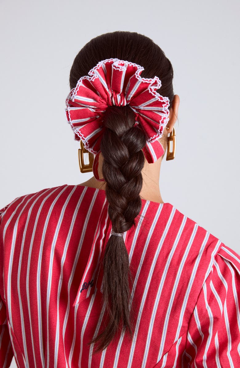 Damson Madder Garter Bun Wrap Scrunchie, Alternate, color, 