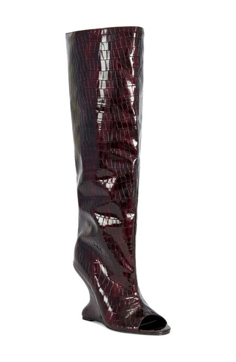Vincent Croc Embossed Knee High Boot