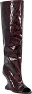 AZALEA WANG Vincent Croc Embossed Knee High Boot