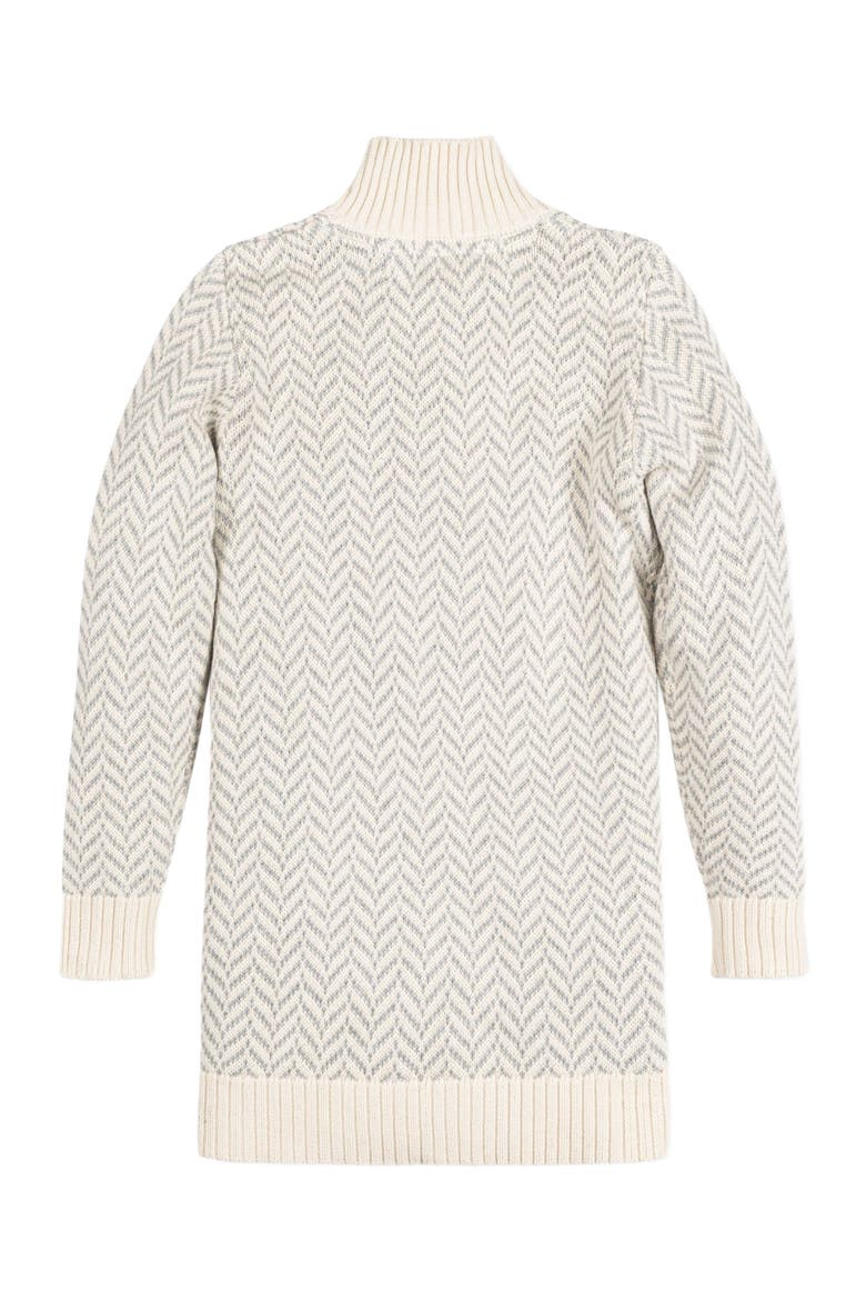 Girls' Organic Toggle Sweater with Zipper, Kids, Alternate, color, Gray Herringbone