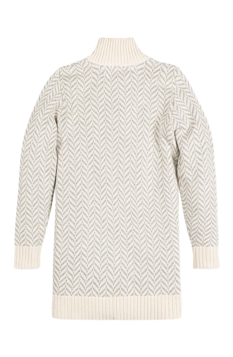 Hope & Henry Girls' Organic Toggle Sweater with Zipper, Kids, Alternate, color, Gray Herringbone