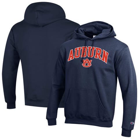 Men's Champion  Navy Auburn Tigers Arched Logo Fleece Pullover Hoodie