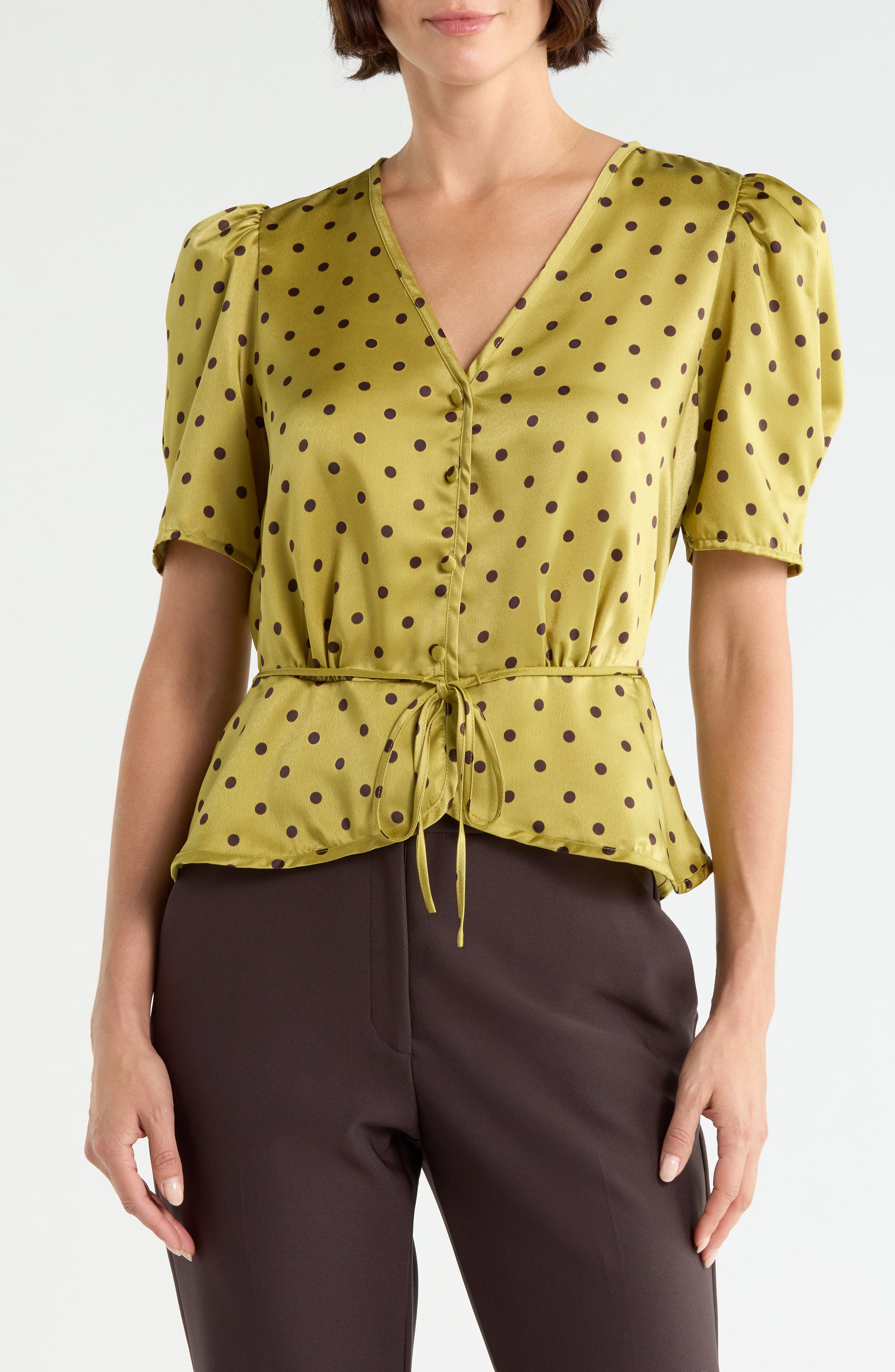 selected PISTACHIO/BROWN DOT