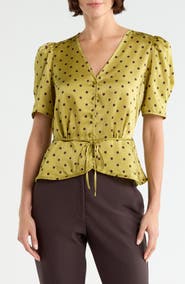 MELLODAY Satin Peplum Top