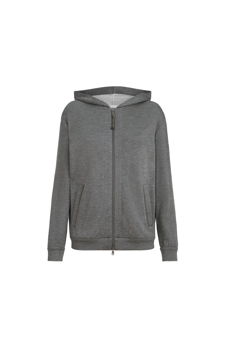 Brunello Cucinelli Sweatshirt with hood, Main, color, Dark Grey