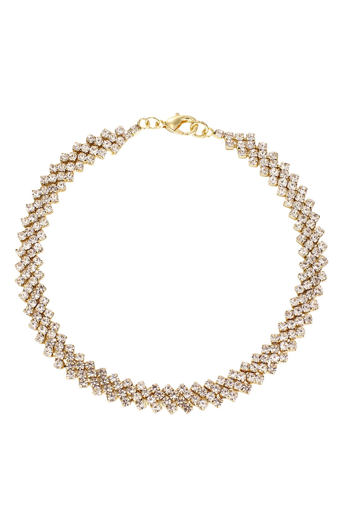 Adornia Crystal Curb Chain Anklet