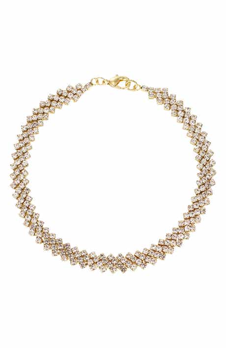 Adornia Crystal Curb Chain Anklet