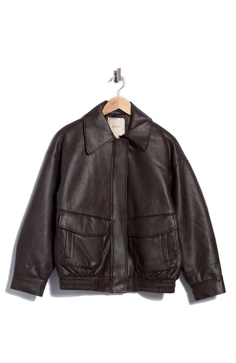 Oversized Faux Leather Jacket
