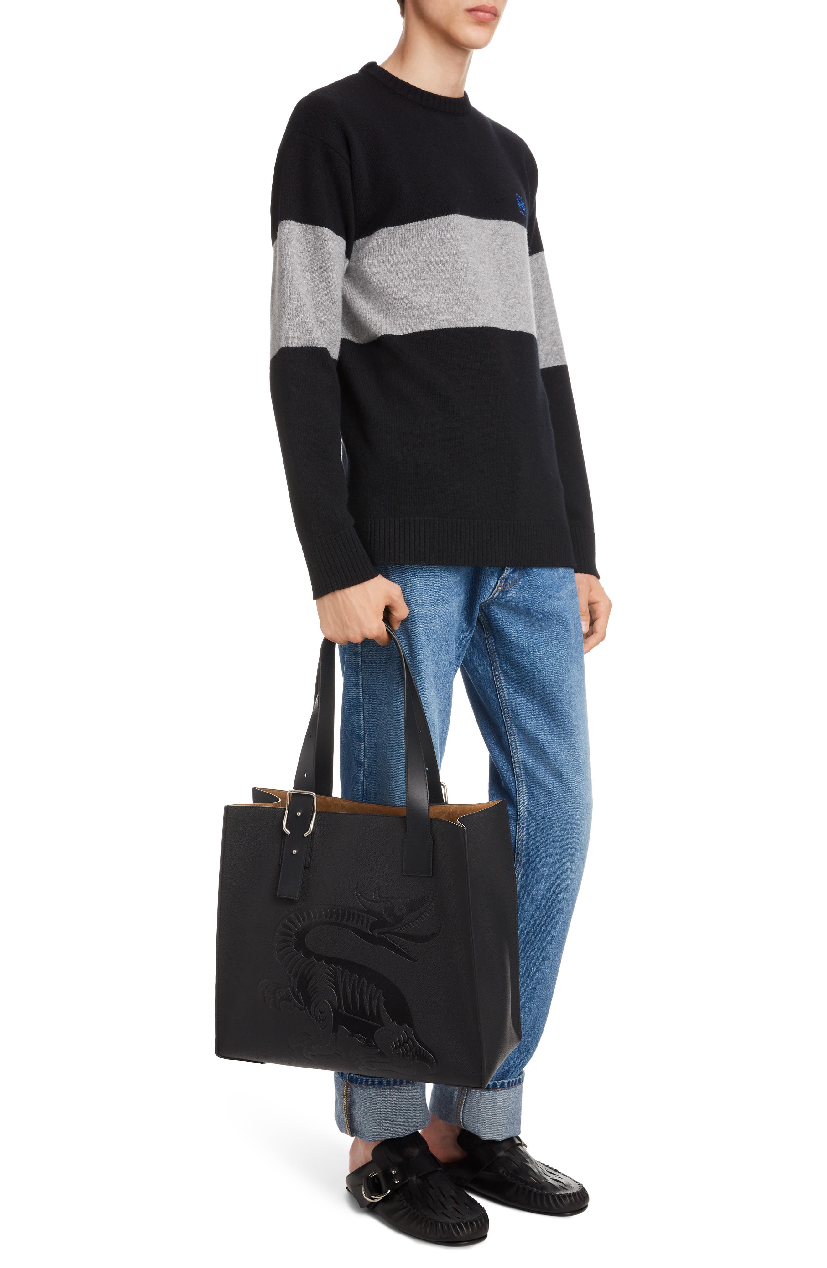 Loewe Dragon Leather Tote, Alternate, color, 