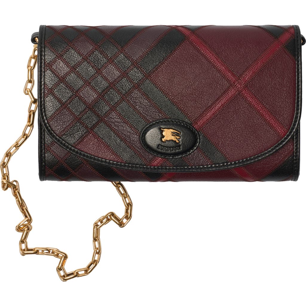 Burberry Highlands Chain Strap Wallet In Purple