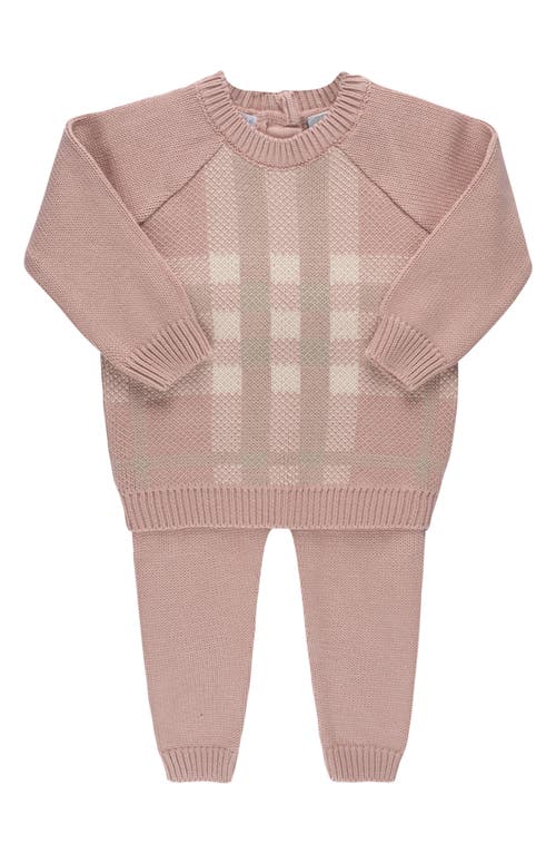 Feltman Brothers Plaid Cotton Sweater & Pants Set in Mauve 