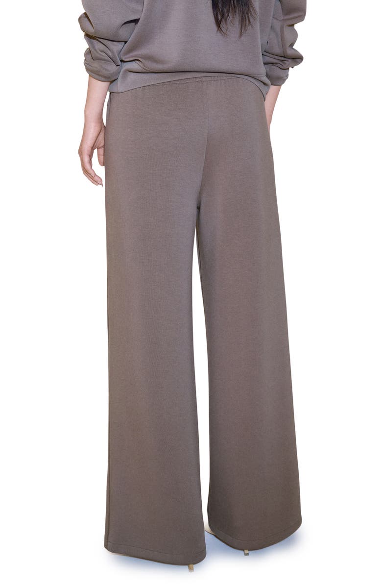 MANGO Elastic Waist Wide Leg Knit Pants, Alternate, color,