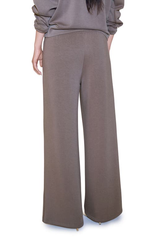 MANGO MANGO ELASTIC WAIST WIDE LEG KNIT PANTS