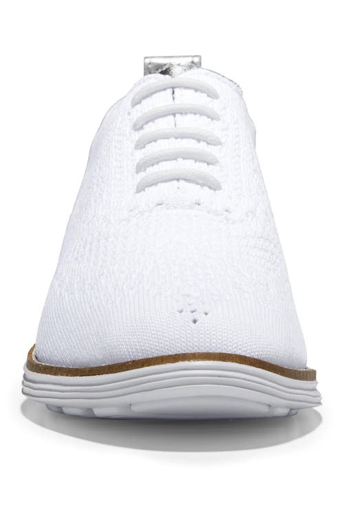 Cole Haan Original Grand Stitchlite Wingtip Oxford In Optic White Knit