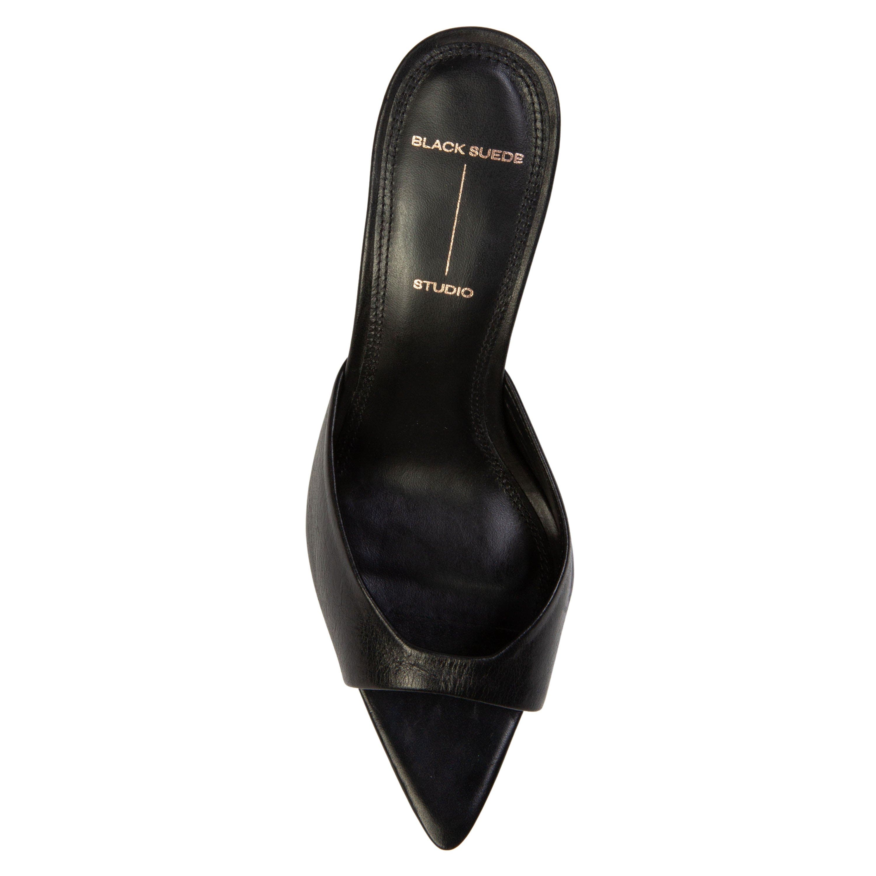 BLACK SUEDE STUDIO Brea 80 Distressed Leather, Alternate, color, Black Distressed Leather