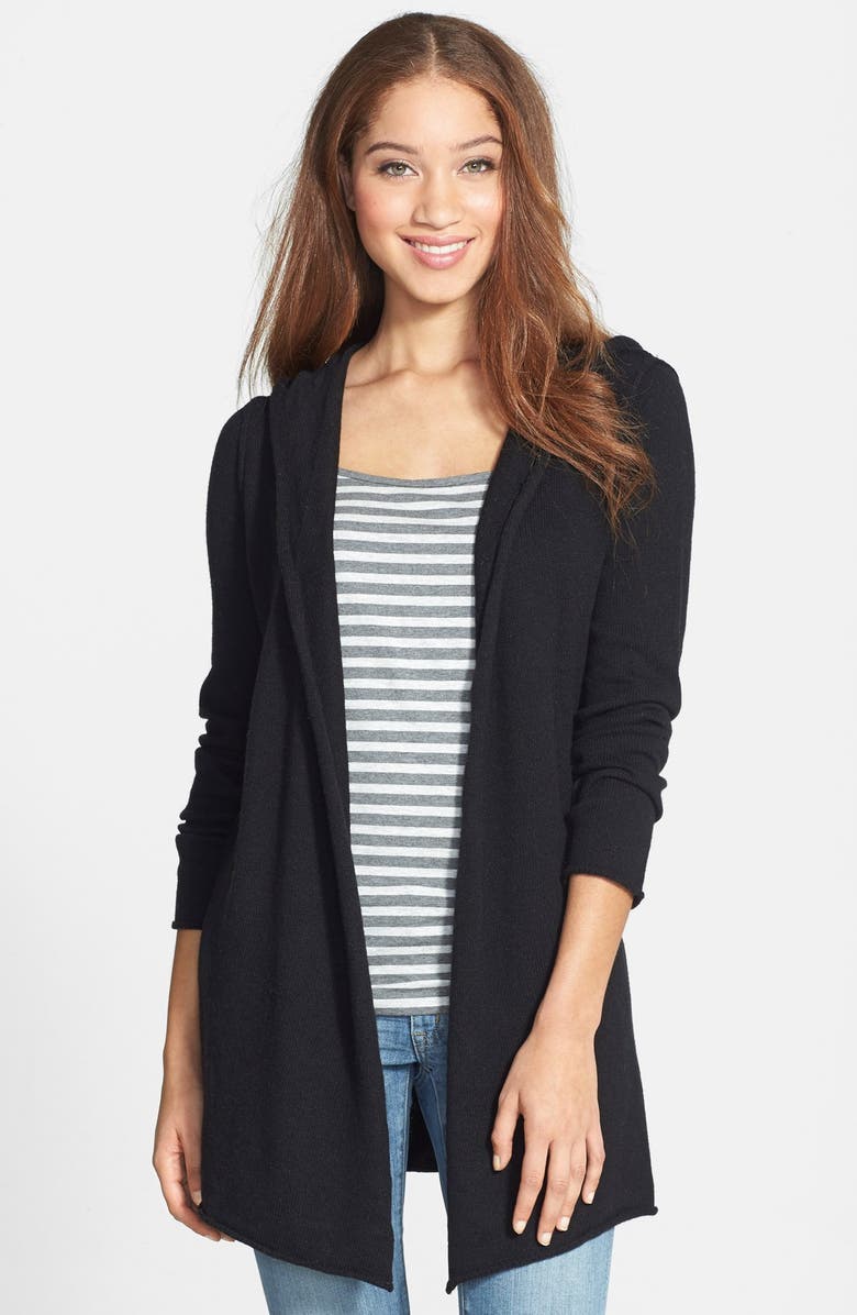 Caslon<sup>®</sup> Hooded Open Front Cardigan, Main, color, 