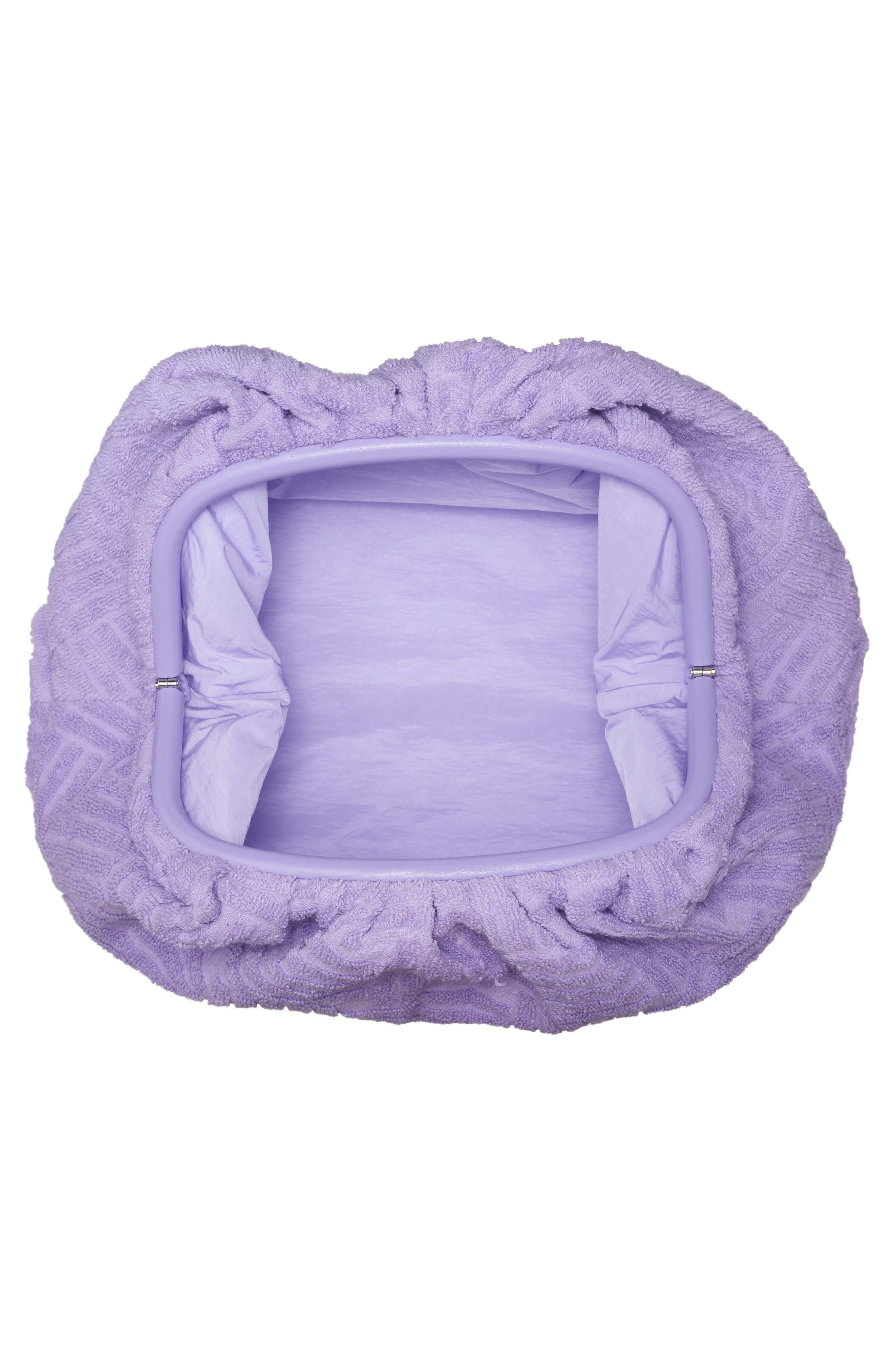 Bottega Veneta The Pouch Jacquard Terry Cloth Clutch, Alternate, color, Wisteria-Silver