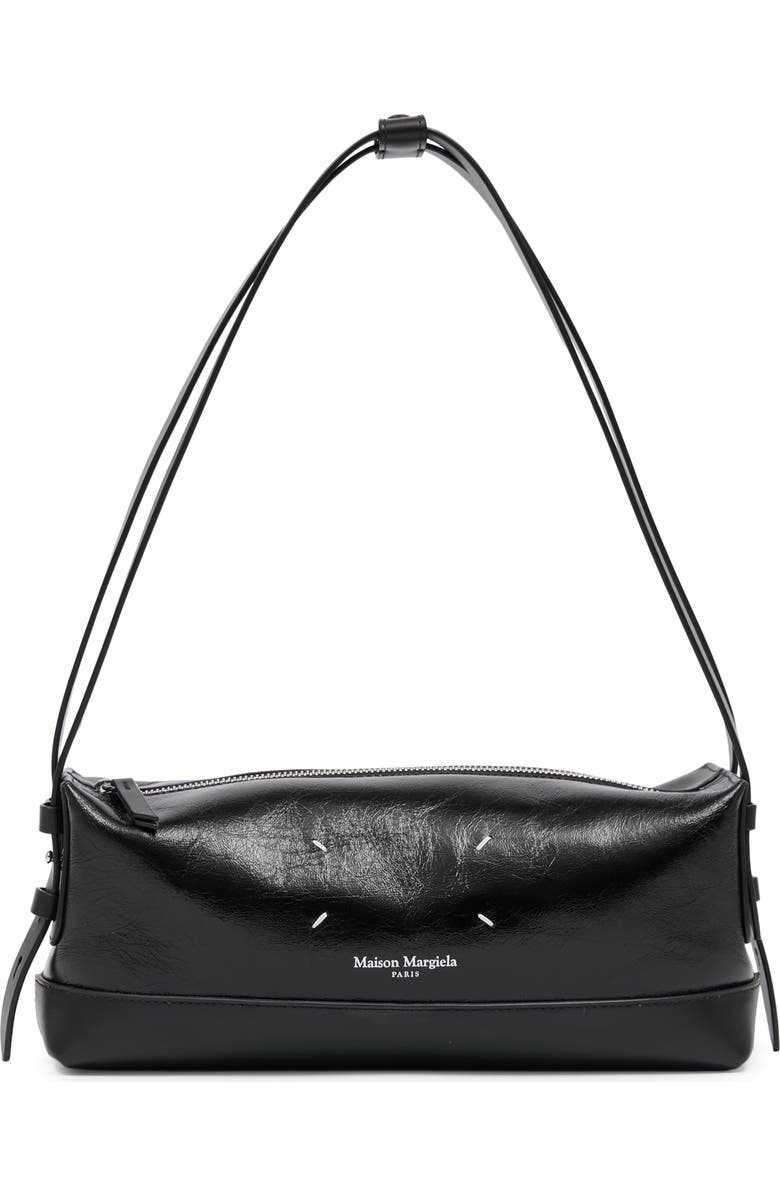 Maison Margiela Small Belt Leather Baguette Shoulder Bag, Alternate, color, Black/ Black