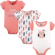Hudson Baby Triple Pack of Soft Cotton Bodysuits