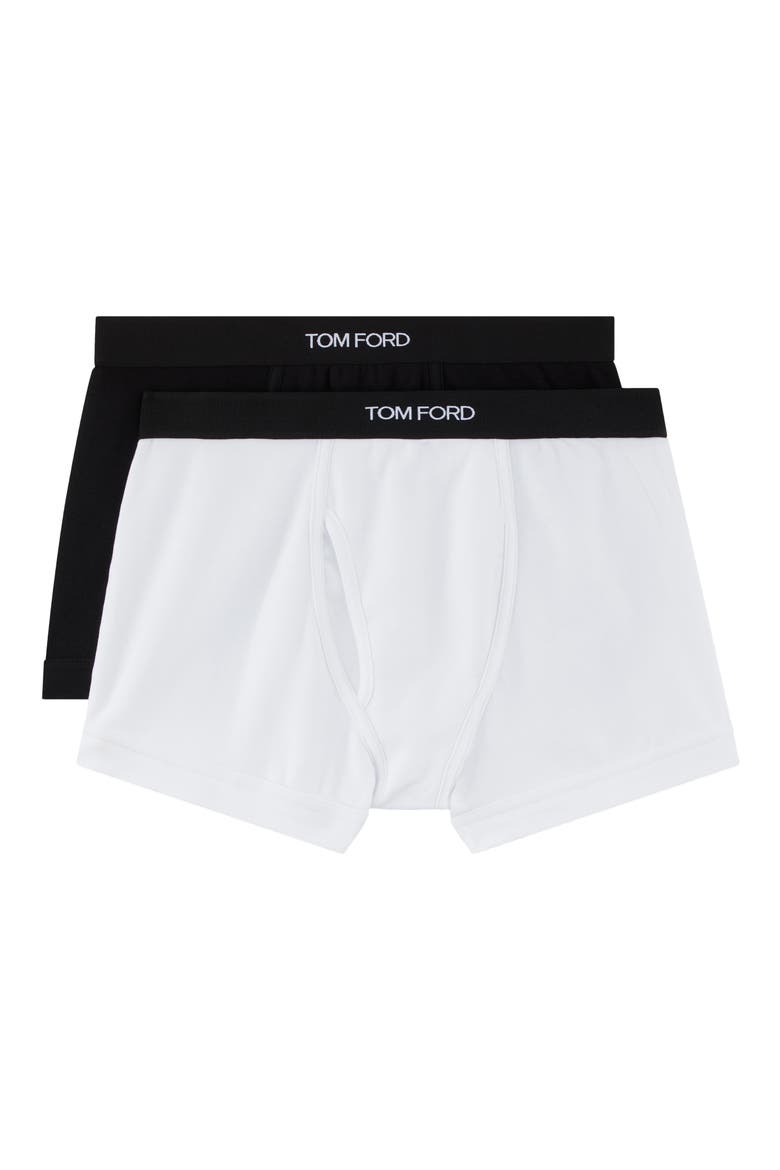 2-Pack Cotton Jersey Boxer Briefs, Main, color, BLACK/ WHITE