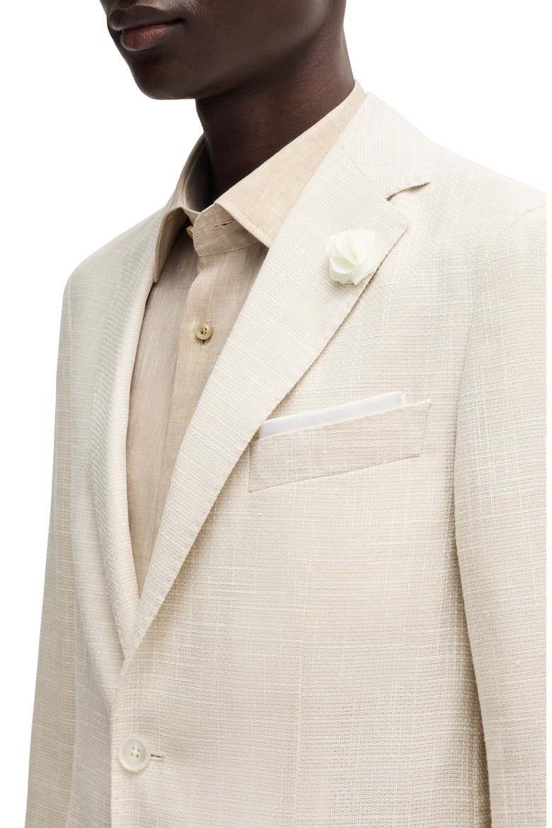 Hanry Slim Fit Slub Wool & Cotton Blend Sport Coat, Alternate, color, OPEN WHITE