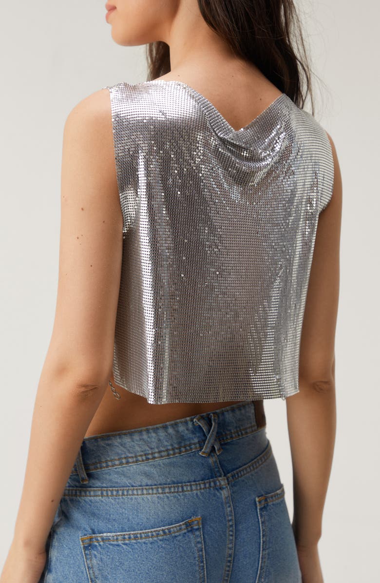 NASTY GAL Chain Mail Crop Top, Alternate, color,